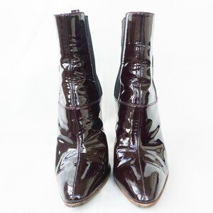 Dolce & Gabbana Patent Leather Bootie in Burgundy